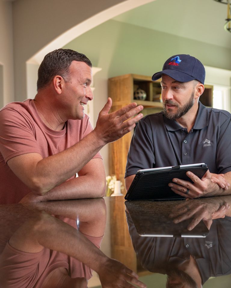 atlas employee discussing move with client